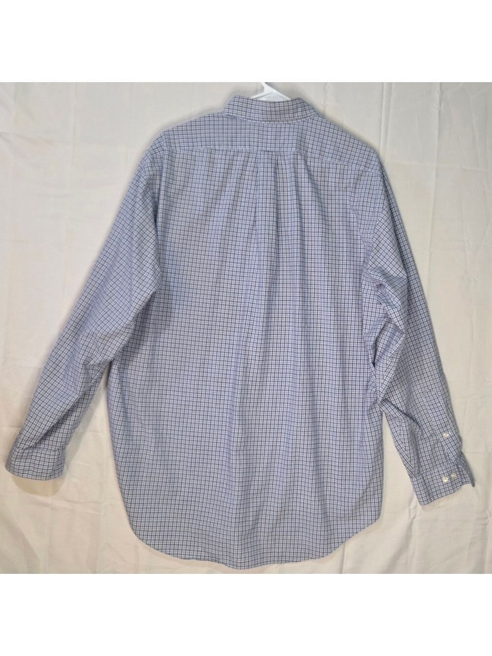 Ralph Lauren Yarmouth Blue Check Button Down Shirt Classic Fit 16 34/35 - Picture 10 of 12